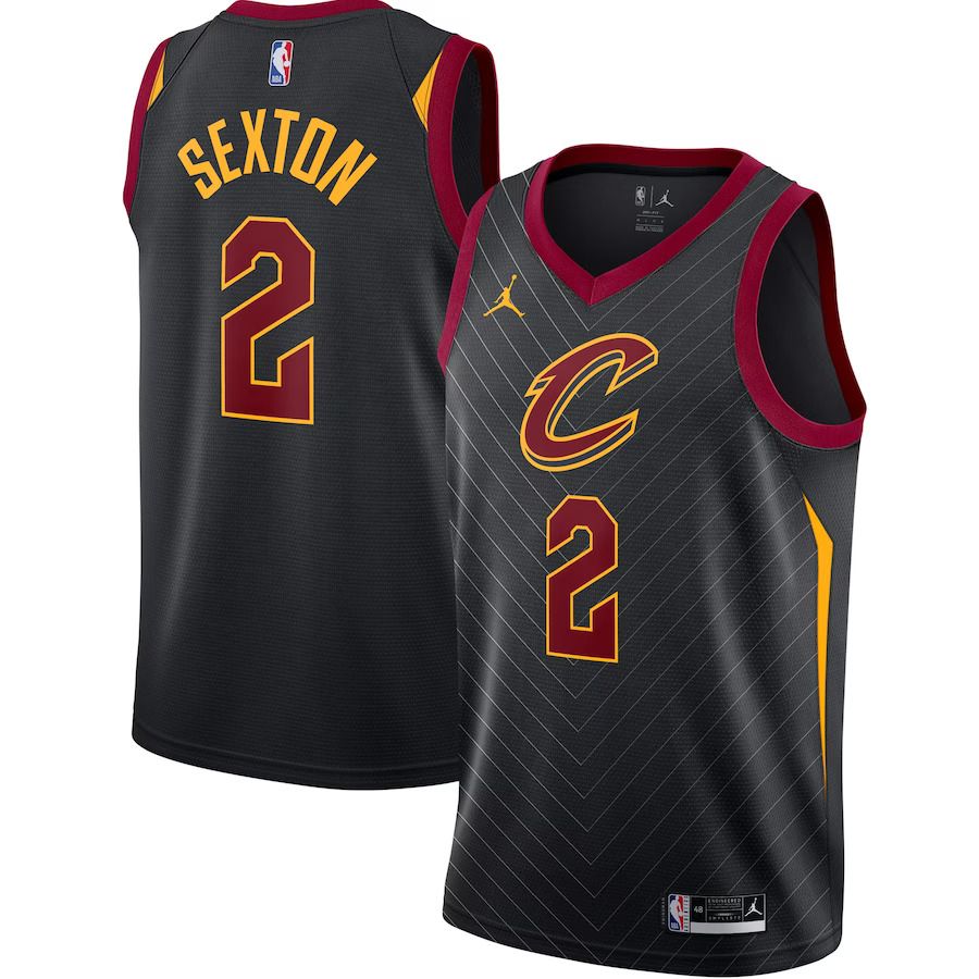 Men Cleveland Cavaliers #2 Collin Sexton Jordan Brand Black Swingman NBA Jersey->cleveland cavaliers->NBA Jersey